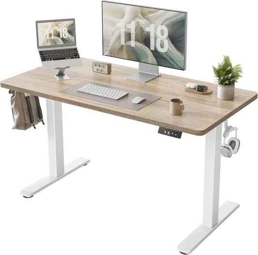 47 x 24 inch, Electric Height Adjustable with Splice Board, Stand Up Desk with Casters, Sit Stand Desk Comput